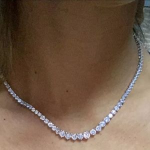 Sterling Silver Women's Luxury Tennis Necklace